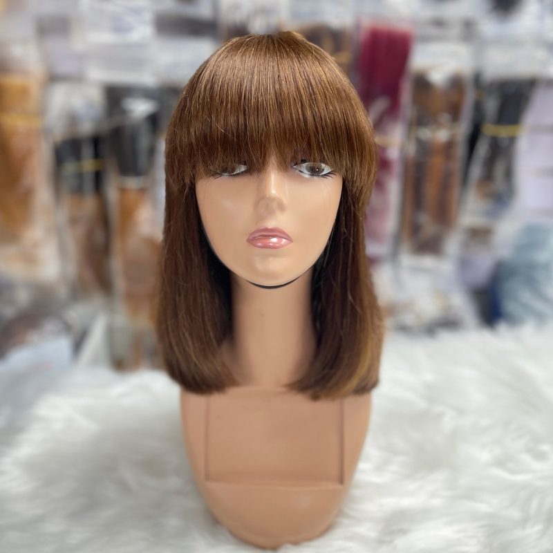 Brazilian Hair Straight Bob Wig With Bang - 图片 3